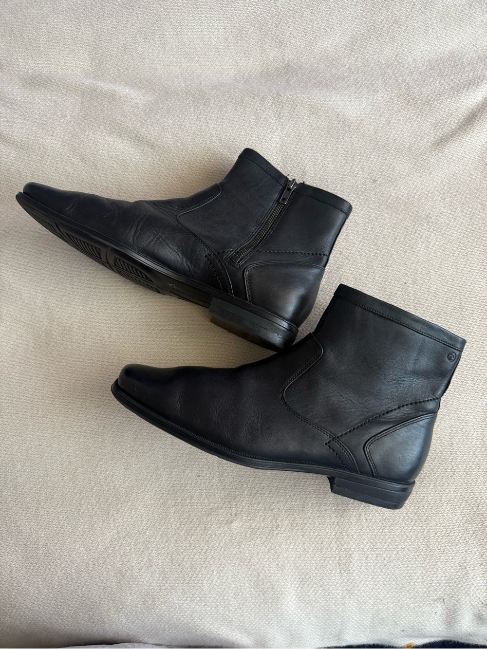 Rockport Men's Black Leather Chukka Zip Boots 8.5